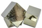 Shiny, Natural Pyrite Cube Cluster - Navajun, Spain #361805-1